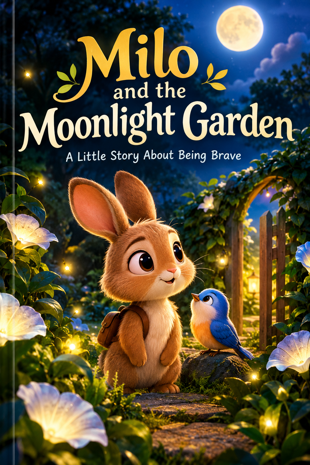 Milo and the Moonlight Garden: Courage Bedtime Story for Kids